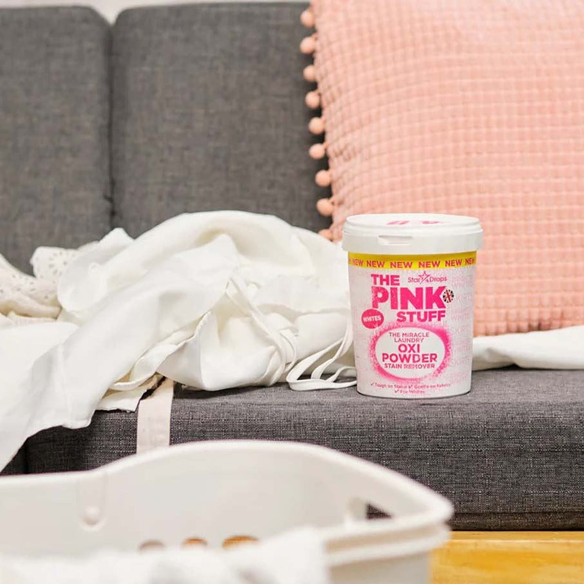The Pink Stuff Miracle Laundry Oxi Powder Stain Remover for Whites 1kg - image 4