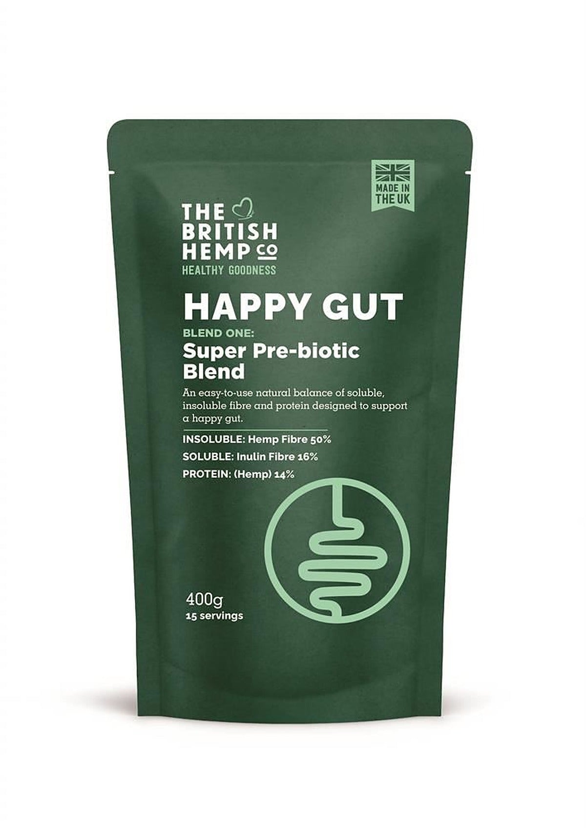 British Hemp Co Happy Gut Super Prebiotic Blend 400g