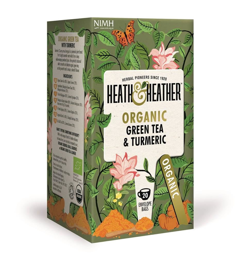 Heath And Heather Organic Green Tea & Turmeric 20 Bags