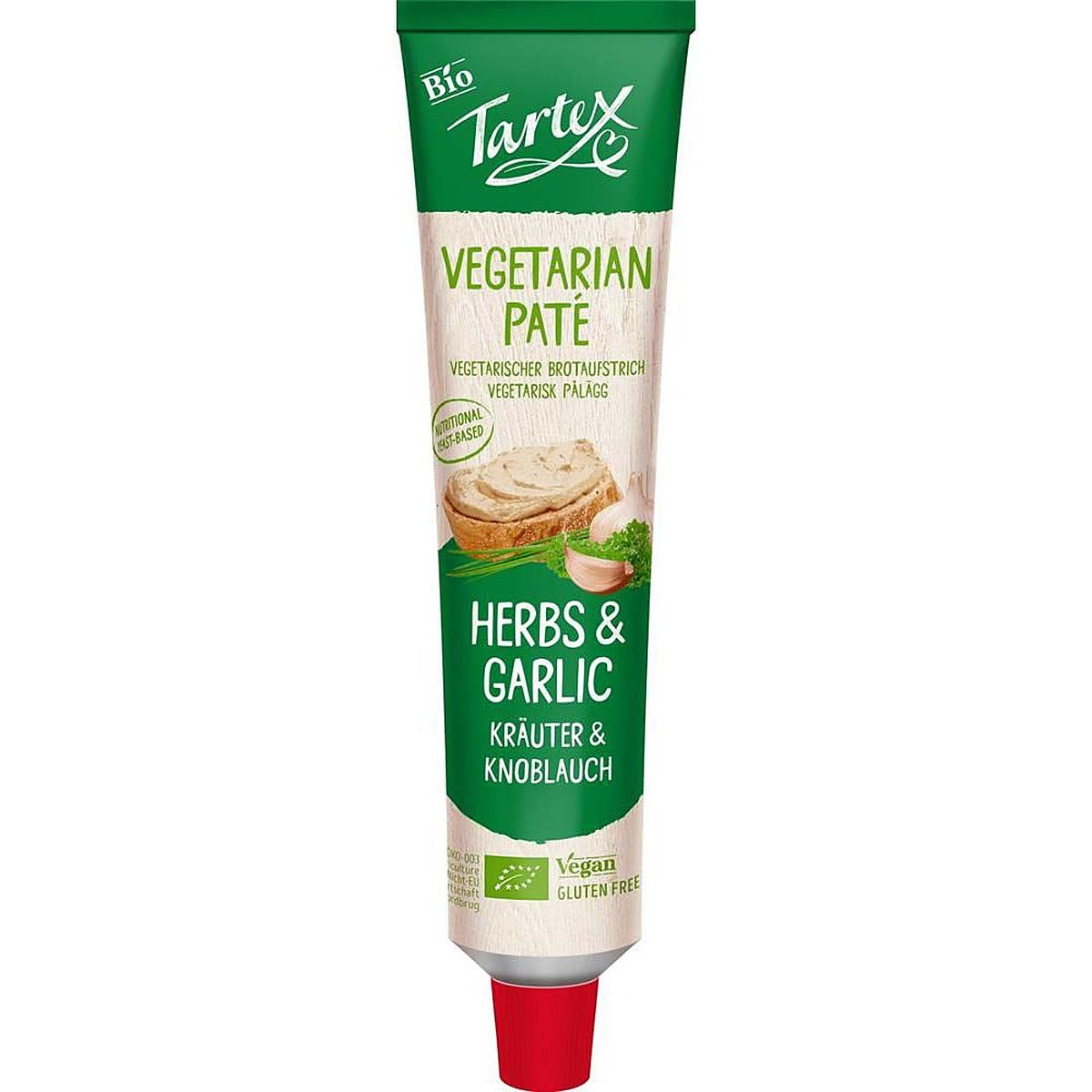 Tartex Yeast Pate Herbs & Garlic Tube 200g