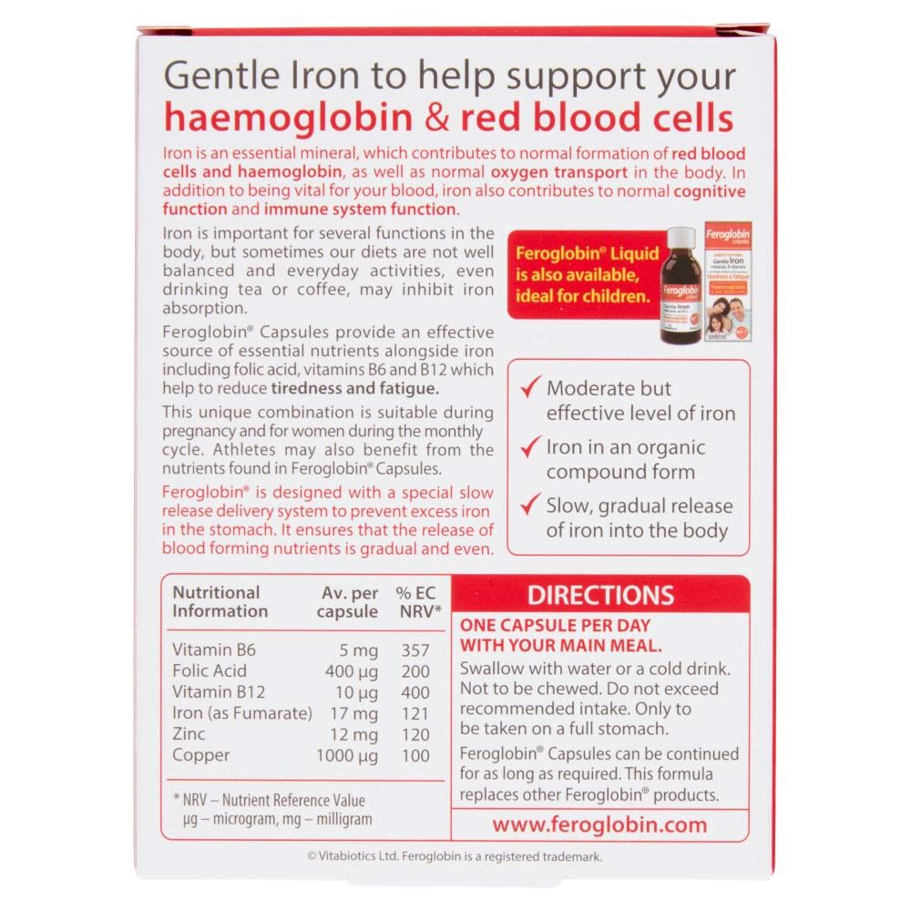 Vitabiotics Feroglobin Slow Release - 30 Capsules