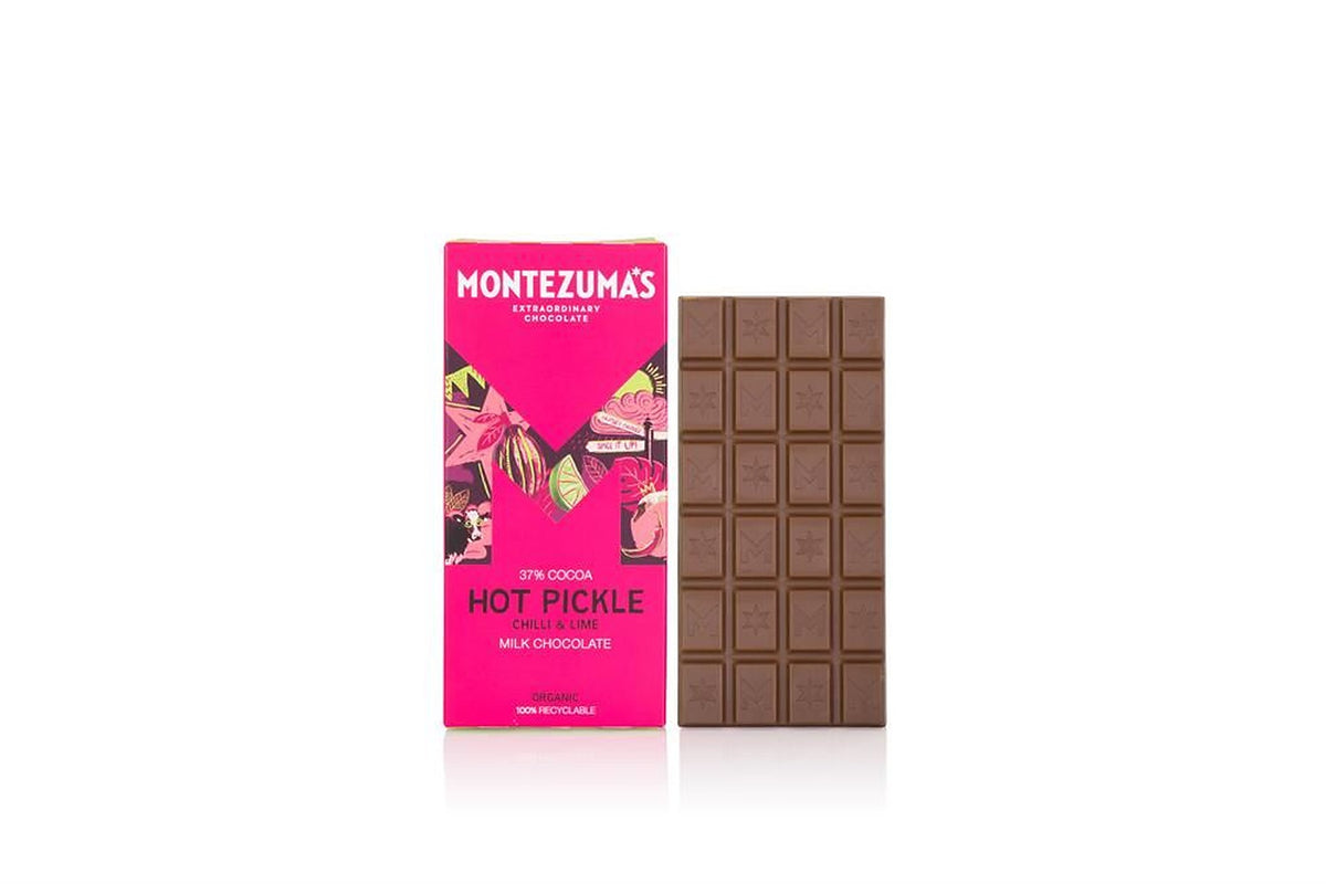 Montezumas Chocolate Hot Pickle Organic Milk with Lime & Chilli Bar 90g