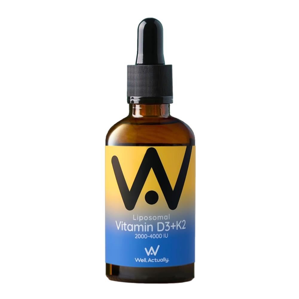 Well Actually Liposomal Vit D3 + K2 - Dropper 2000-4000IU - Summer Citrus 60ml