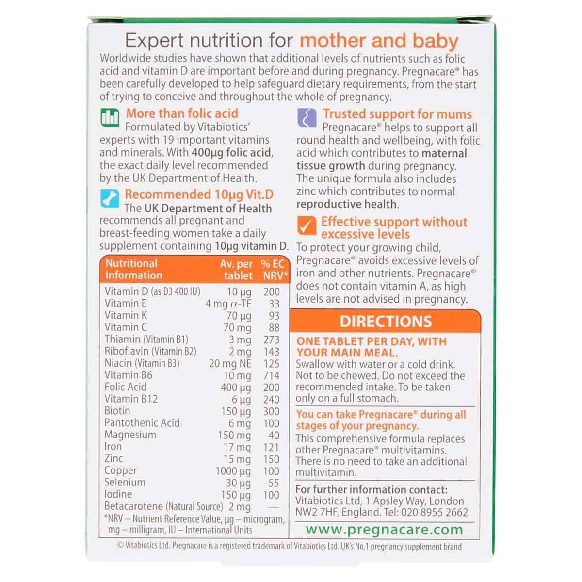Vitabiotics Pregnacare Original - 30 Tablets - image 4