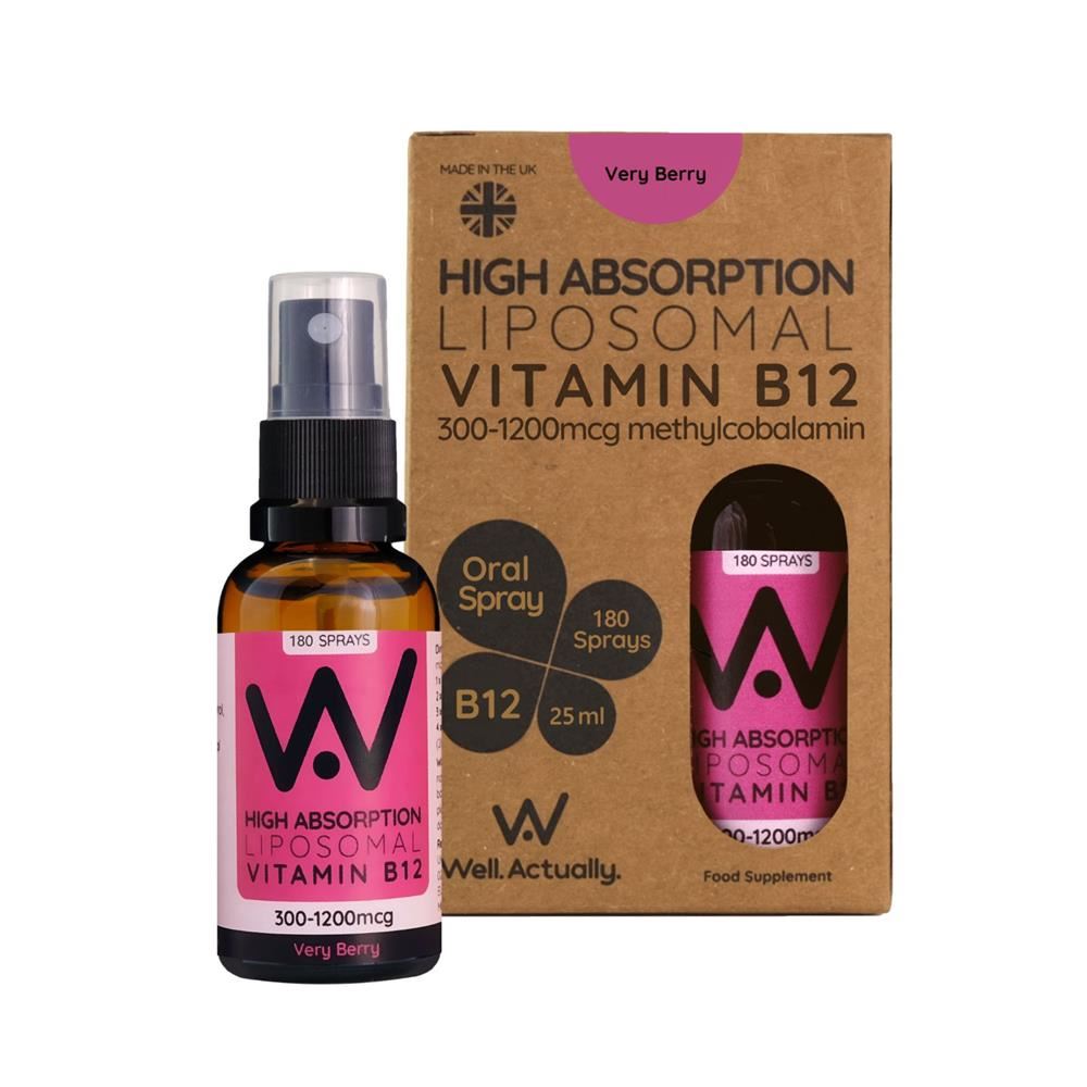 Well Actually Vitamin B12 Methycobalamin (300 - 1200mcg) - Liposomal Spray 25ml