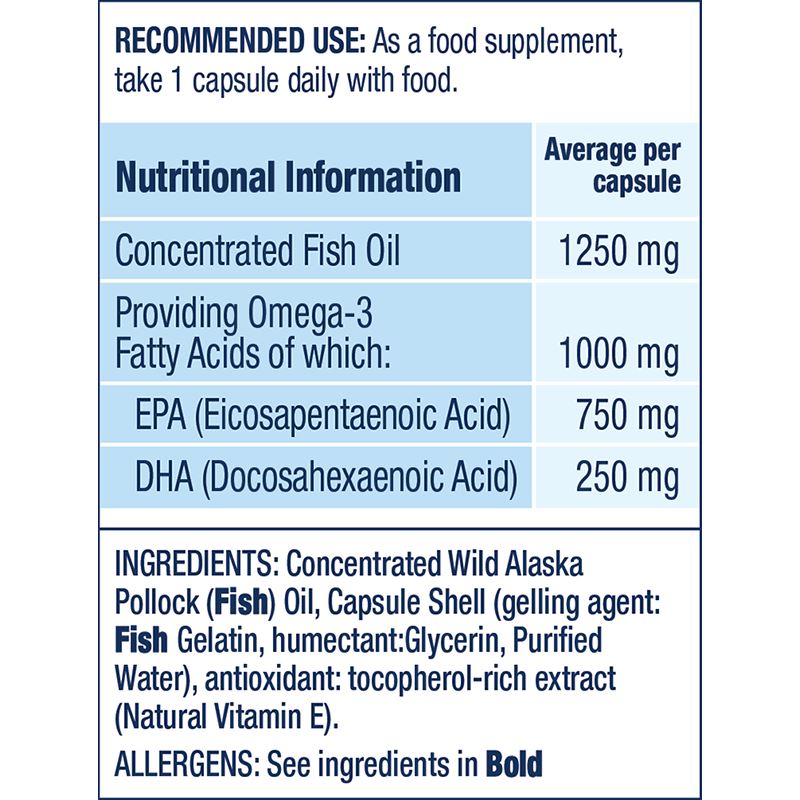 Wiley's Finest Peak EPA 1000mg Omega 3 Fish Oil 60 Capsules