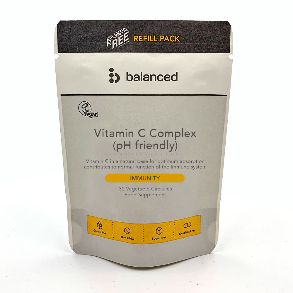 Balanced Vitamin C Complex (pH Friendly) 30 Veggie Caps - Refill Pouch