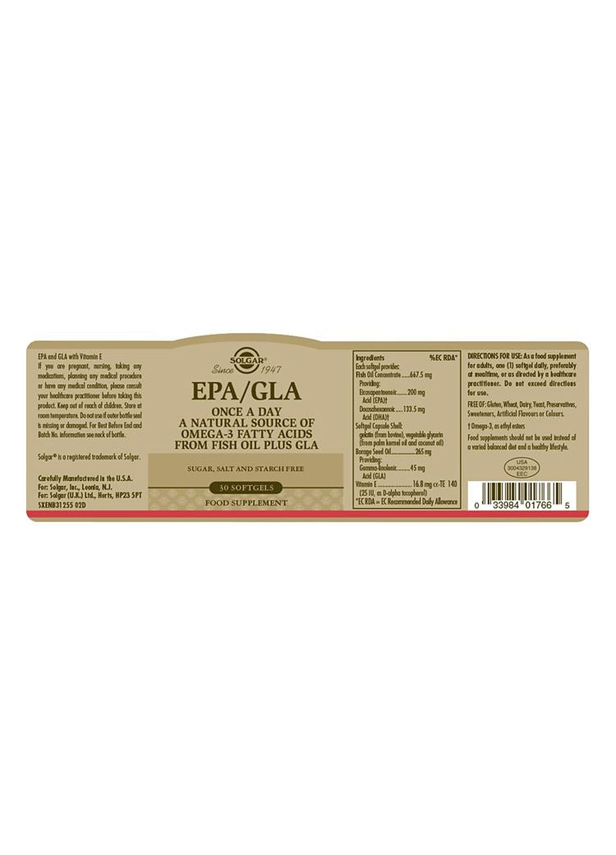 Solgar EPA/GLA - 30 Softgels - image 3