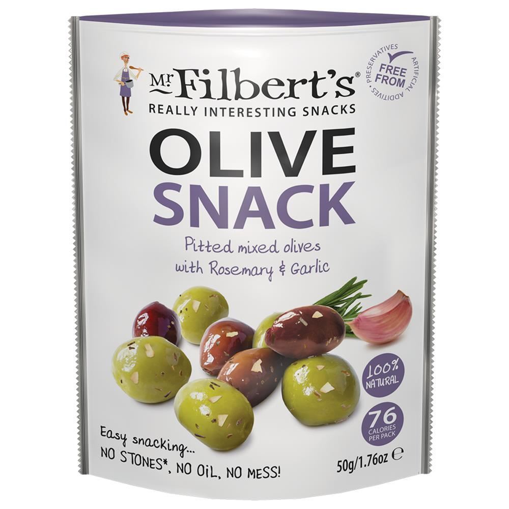 Mr Filberts Mixed Olives Rosemary & Garlic 50g - 12 Pack