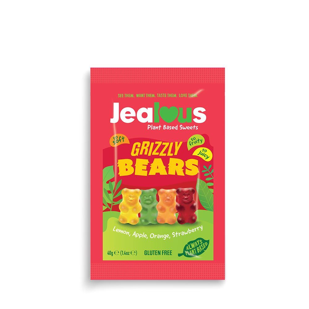 Jealous Sweets Grizzly Bears Plant Based Sweets 40g - 10 Pack