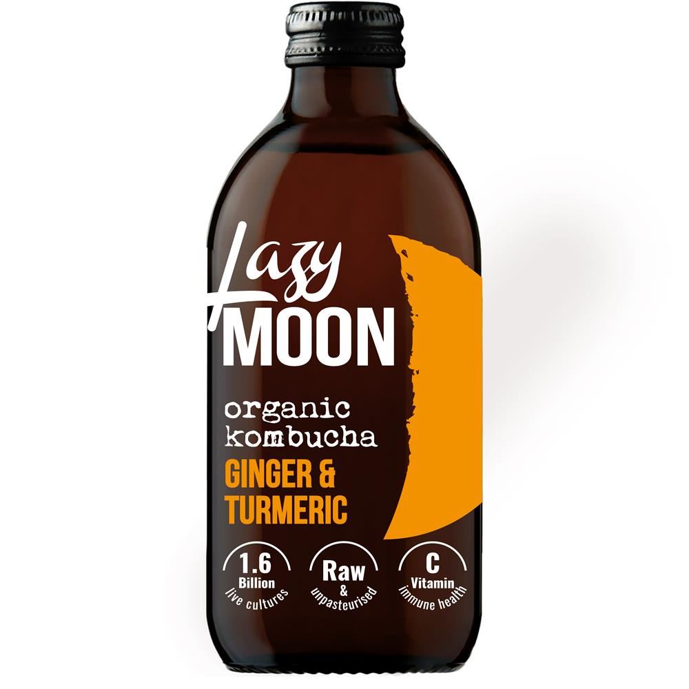 LAZY MOON Ginger Turmeric Organic Kombucha 330ml - 2 Pack
