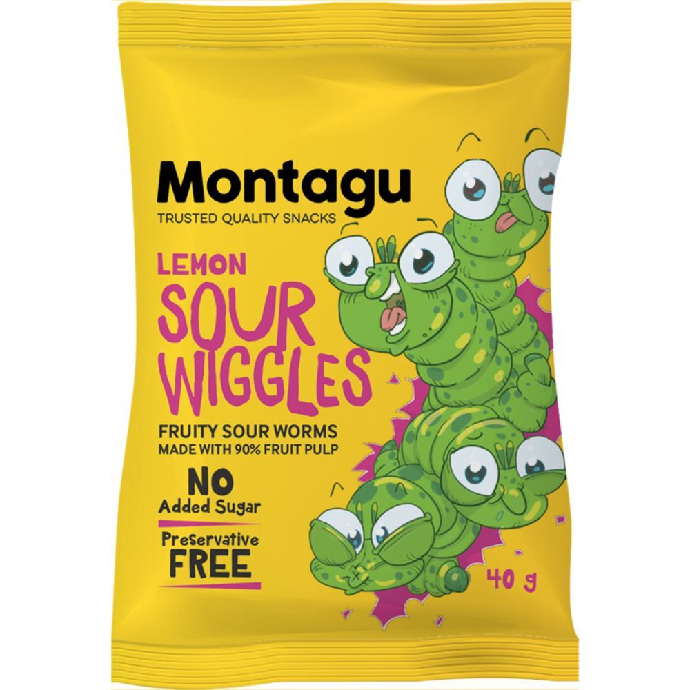 Montagu Sour Wiggles Lemon 30g - 10 Pack