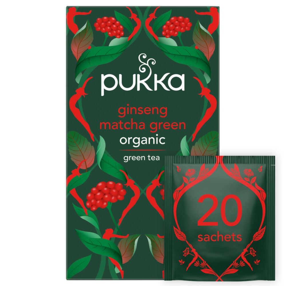 Pukka Herbs Ginseng Matcha Green Tea 20 Sachets