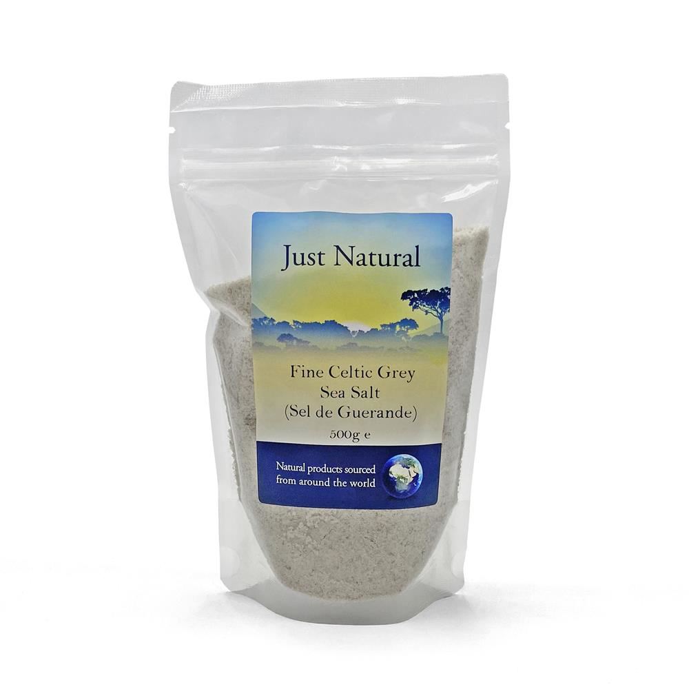 Just Natural Fine Celtic Grey Sea Salt (Sel de Guerande) Unrefined 500g