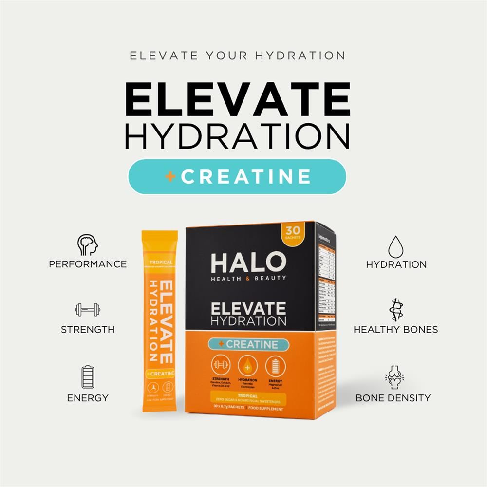 Halo ELEVATE ELECTROLYTES + CREATINE Tropical Flavour 30 Sachets