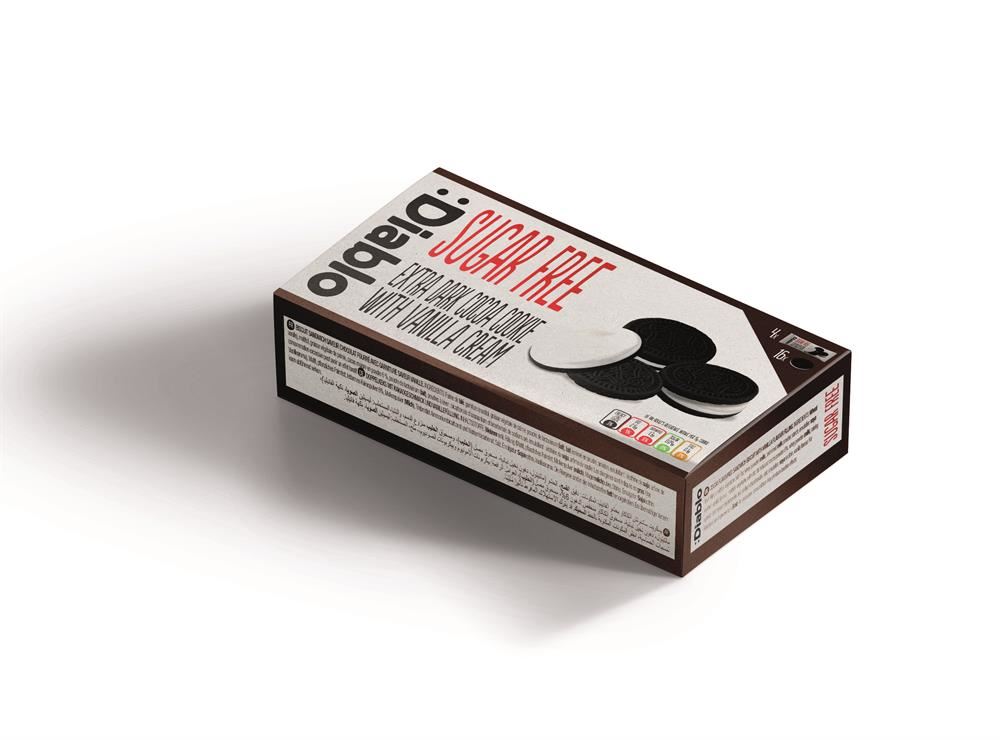 Diablo Sugar Free Sugar Extra Dark Sandwich Cookies Box 176g