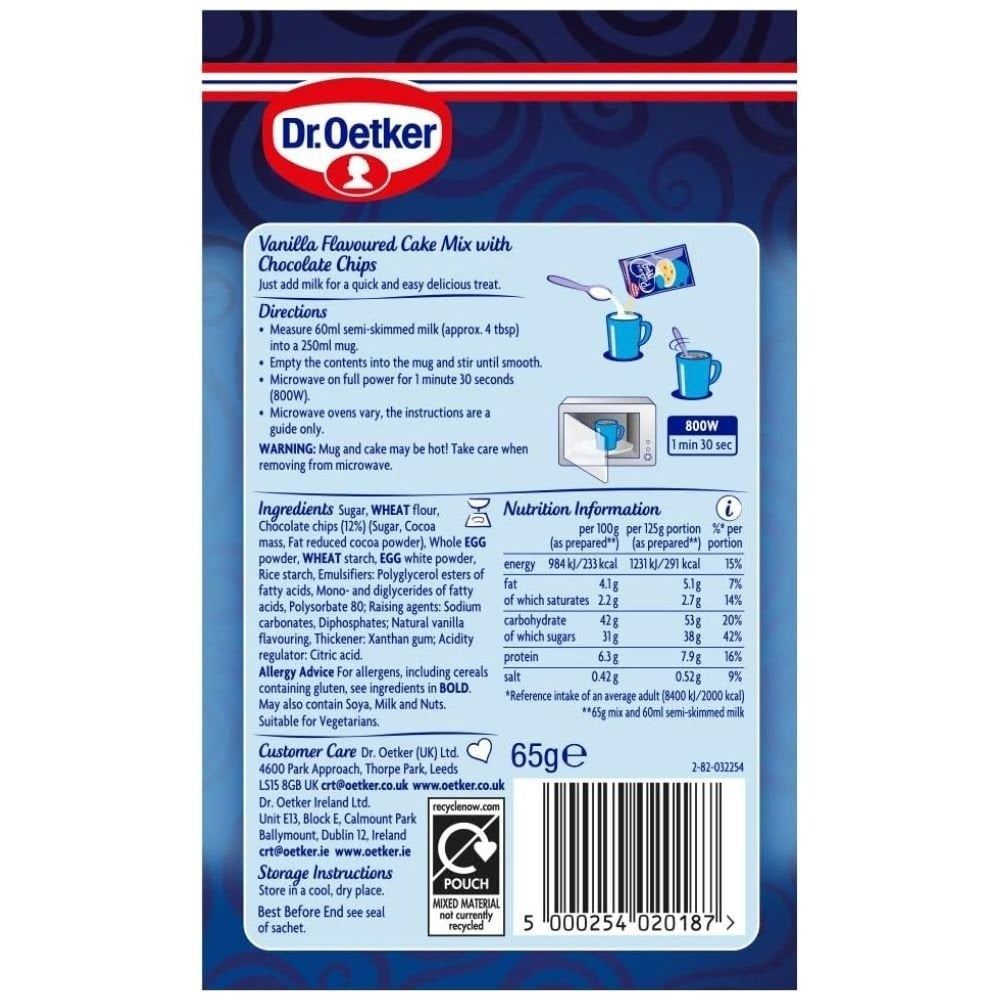 Dr. Oetker Chocolate Chip - Pud In A Mug 65g - Pack of 15