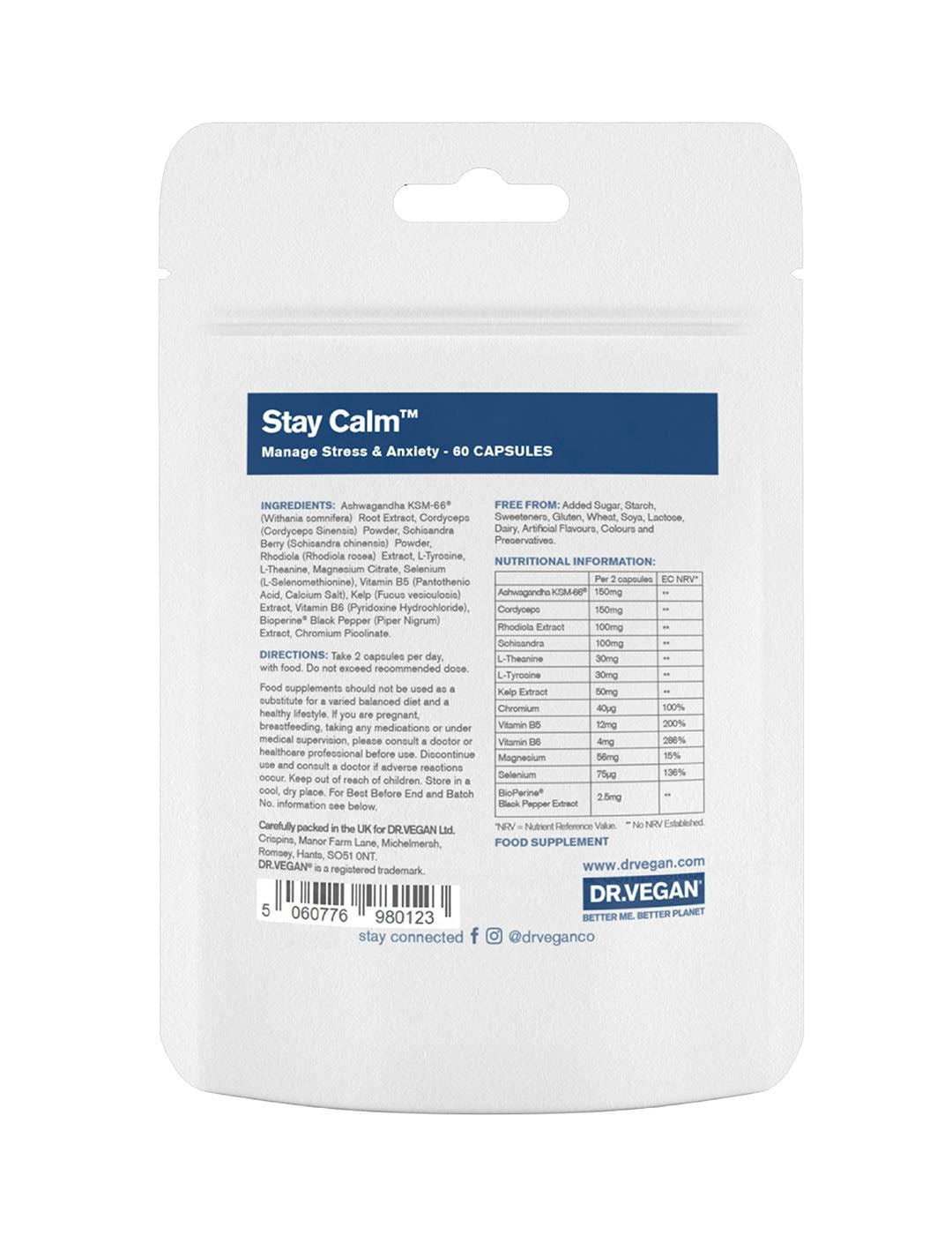 Dr. Vegan Stay Calm - 60 Capsules