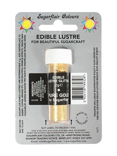 Sugarflair Edible Lustre Glitter Dust Powder - 2g All Shades