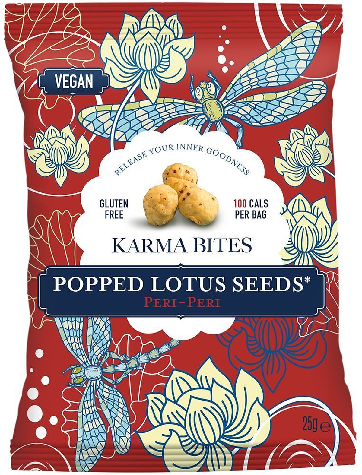 Karma Bites Popped Lotus Seeds Peri-Peri 25g - 12 Pack