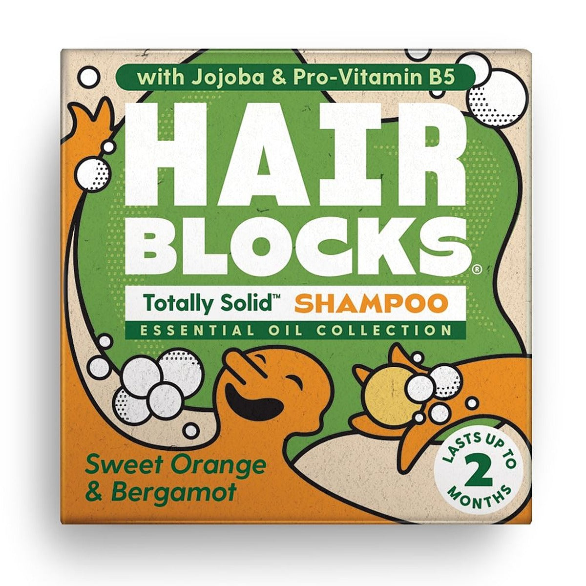 Shower Blocks Hair Blocks Solid Shampoo - Orange & Bergamot 85g