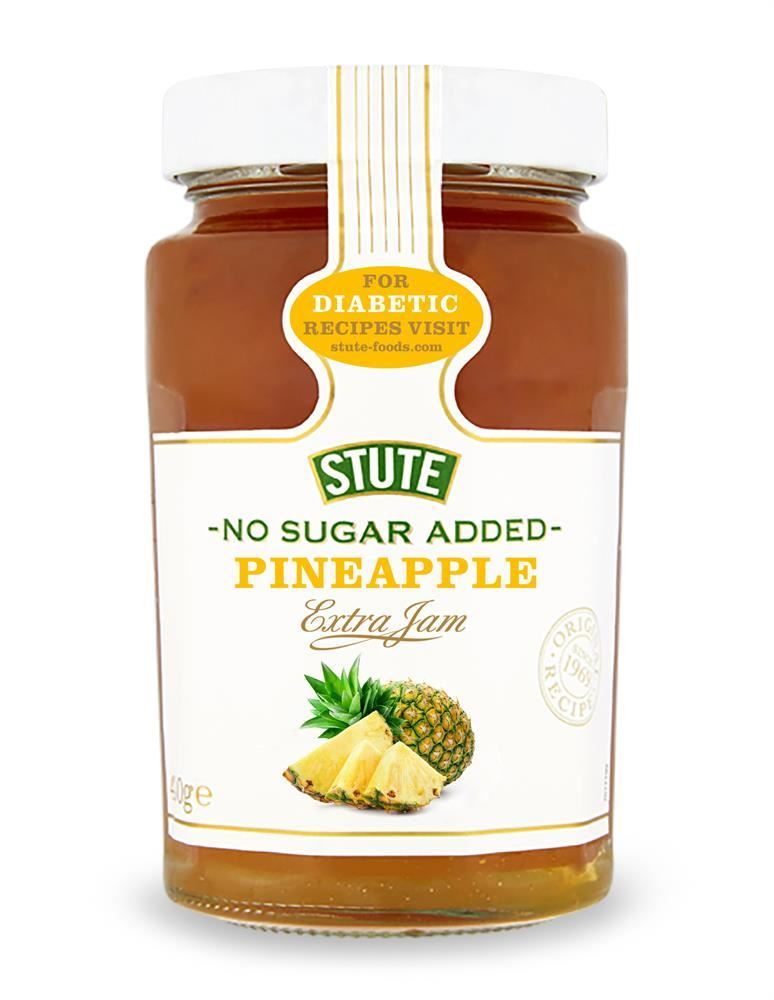Stute No Sugar Added Pineapple Jam 430g - 2 Pack