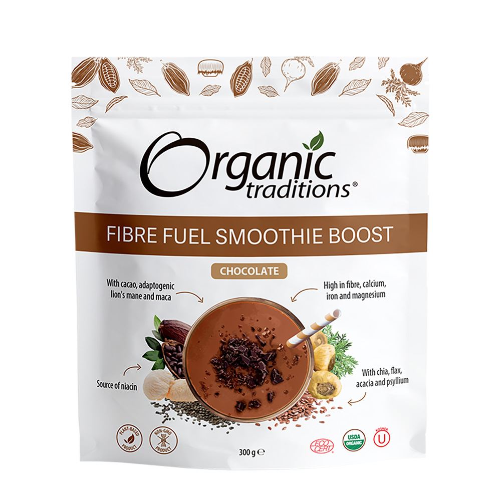 Organic Traditions Organic Fibre Fuel Smoothie Boost Chocolate 300g