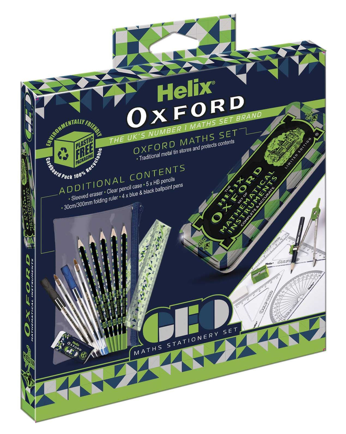 Helix Oxford Geo Complete Maths and Stationary Set - Green