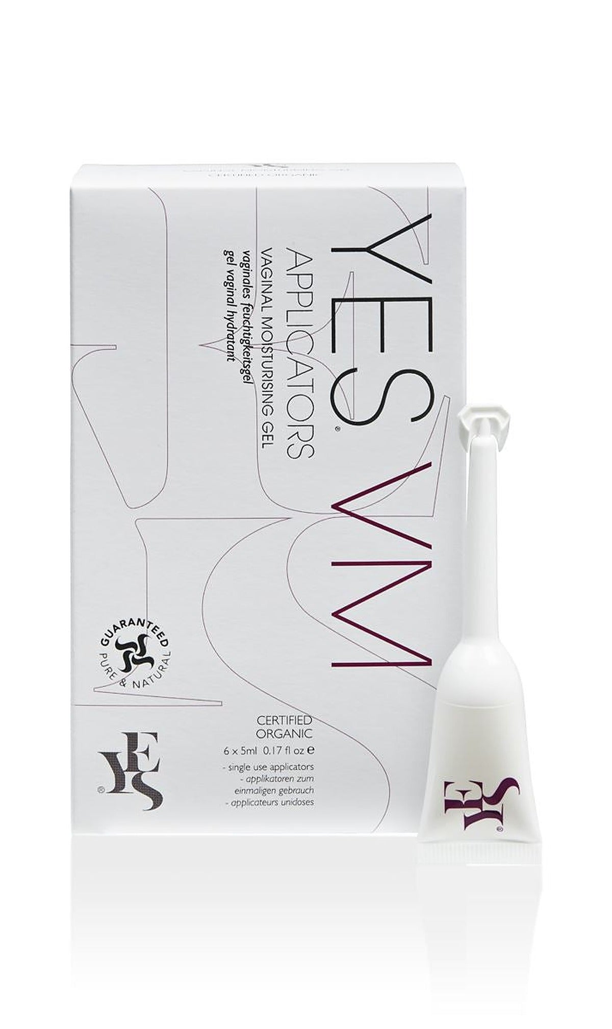 YES VM Organic Pre-filled Natural Vaginal Moisturiser Applicator 6x5ml