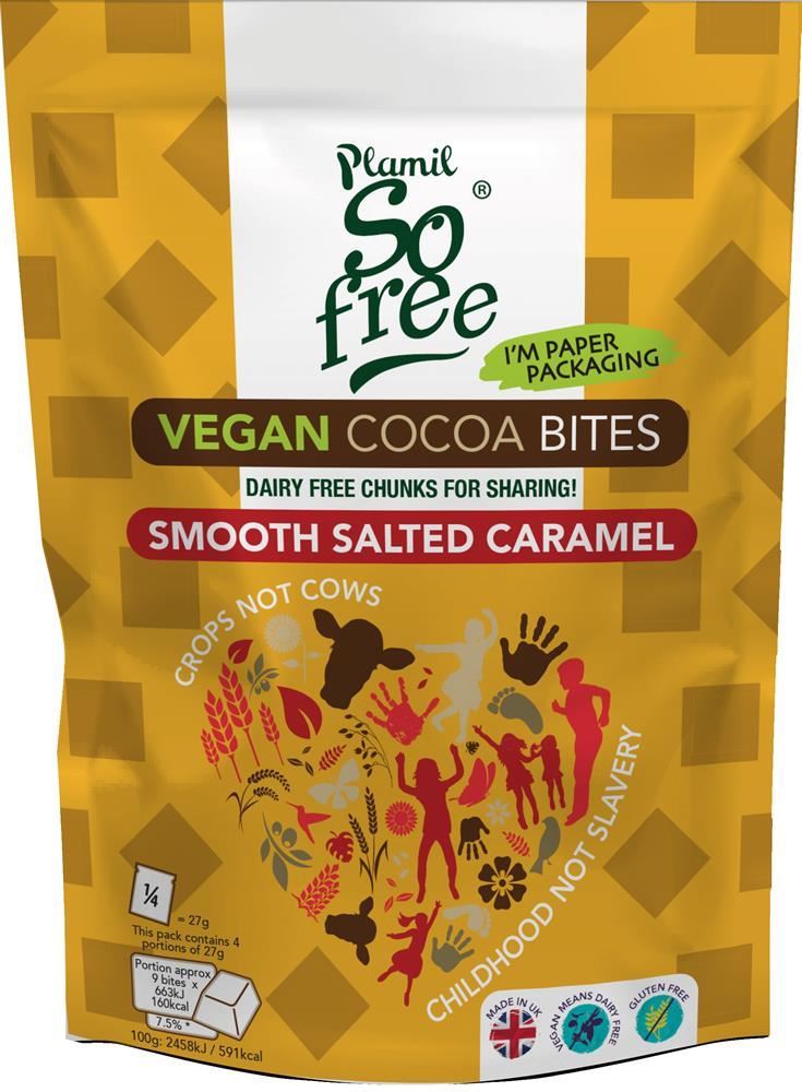 Plamil Vegan Salted Caramel Cocoa Bites 108g - 7 Pack