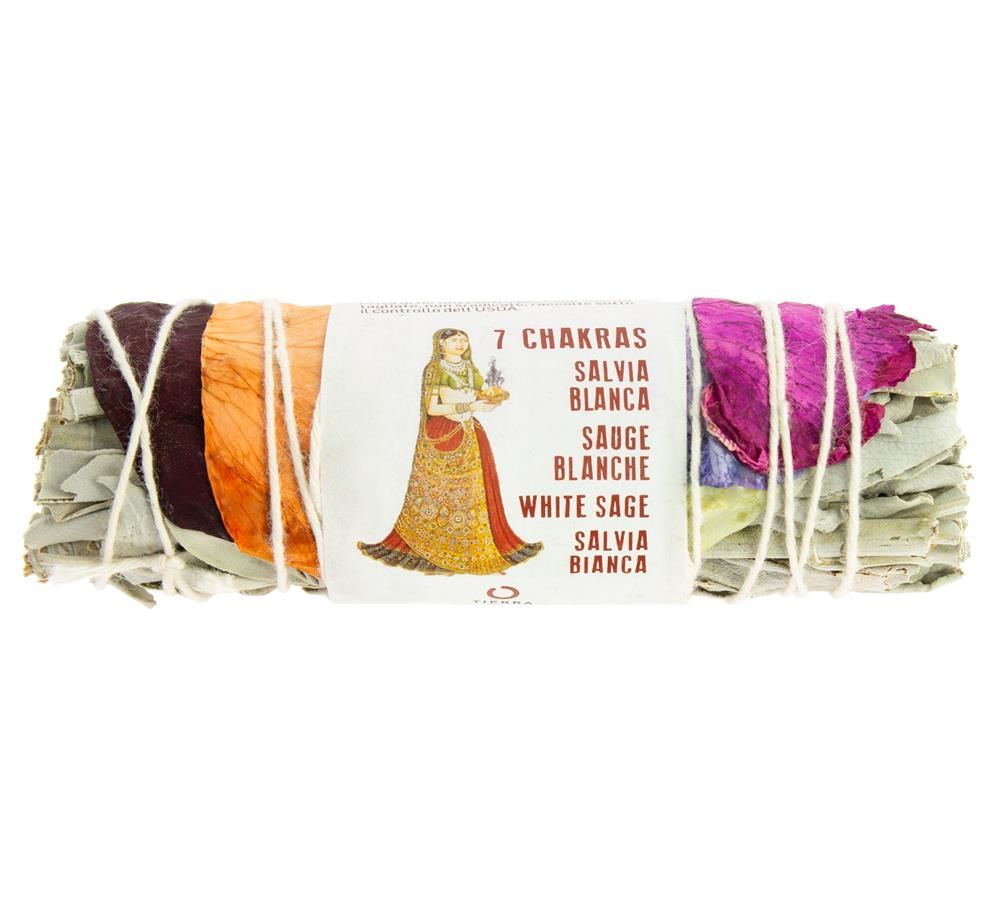 Tierra Zen 7-Chakra California White Sage Smudging Bundle - 12 Pack