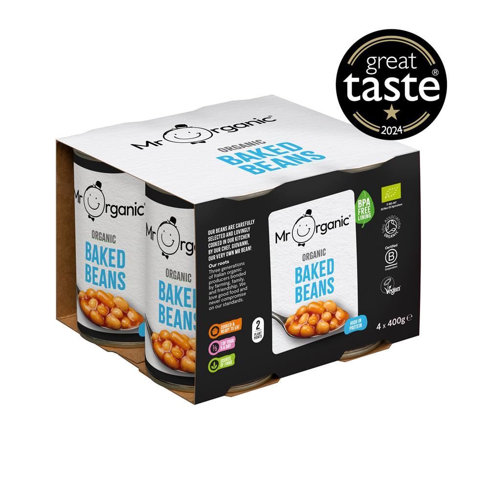 Mr Organic Organic Baked Beans 4 x 400g - 6 Pack