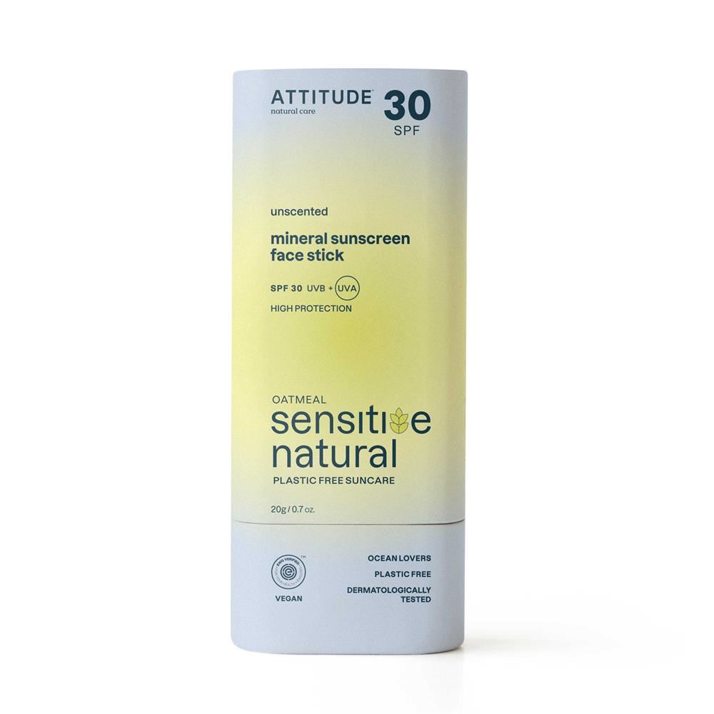 Attitude Oatmeal Sensitive Natural - Sunscreen Face Stick - 30 SPF - 20g