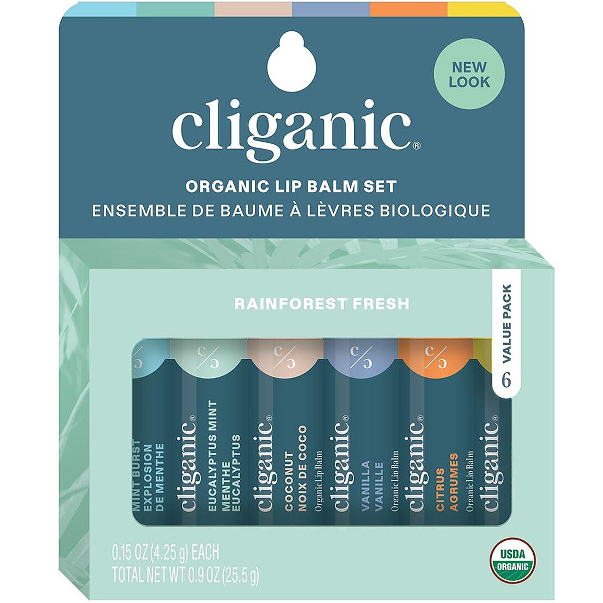 Cliganic Organic Lip Balm Set 6pk