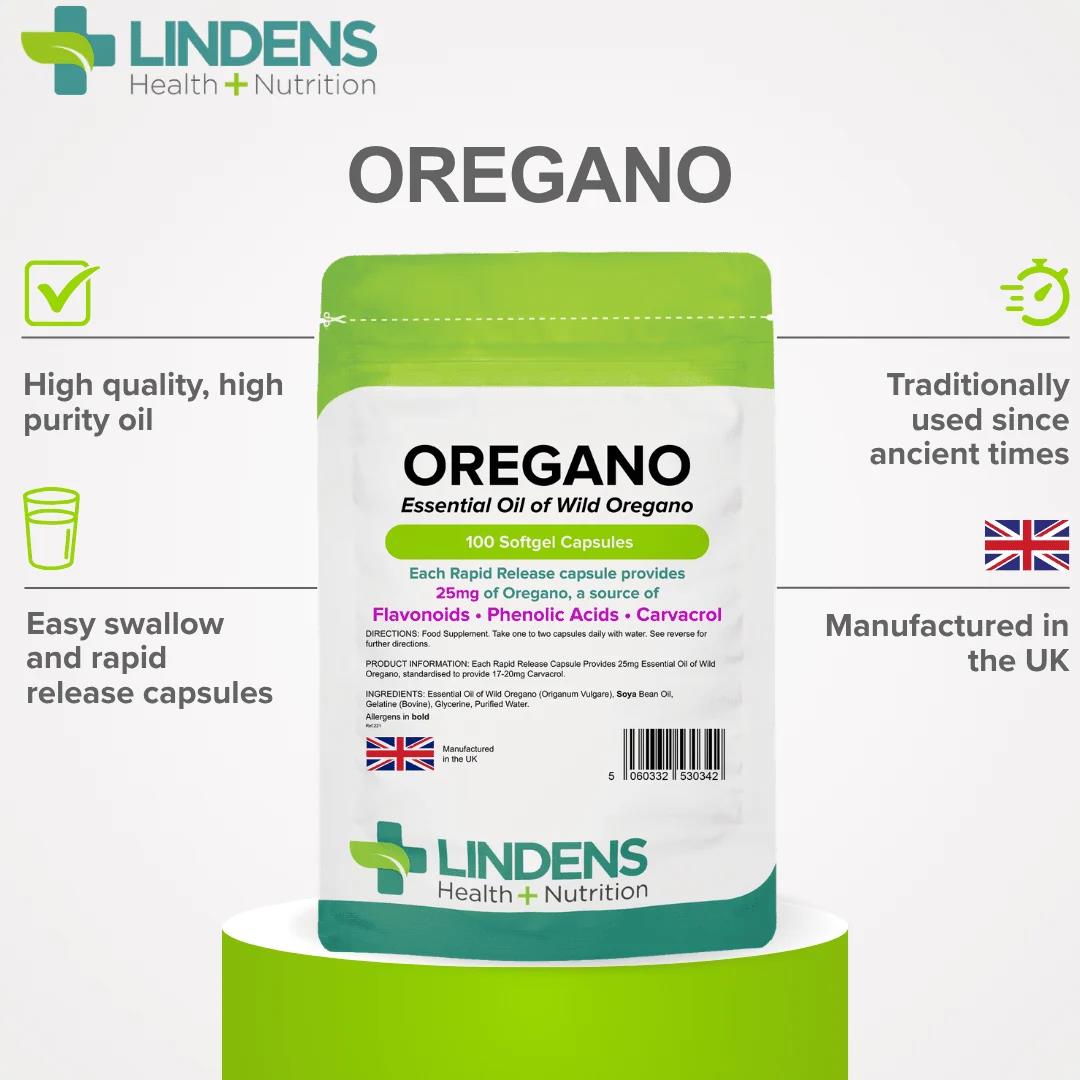Lindens Oregano Oil 25mg - 100 Capsules - image 3