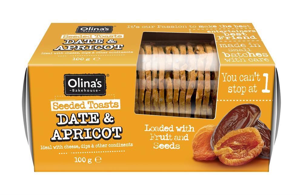Olinas Bakehouse Date & Apricot Seeded Toasts 100g