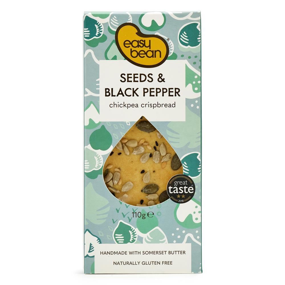 Easy Bean Seeds & Black Pepper Chickpea Crispbread 110g - 8 Pack