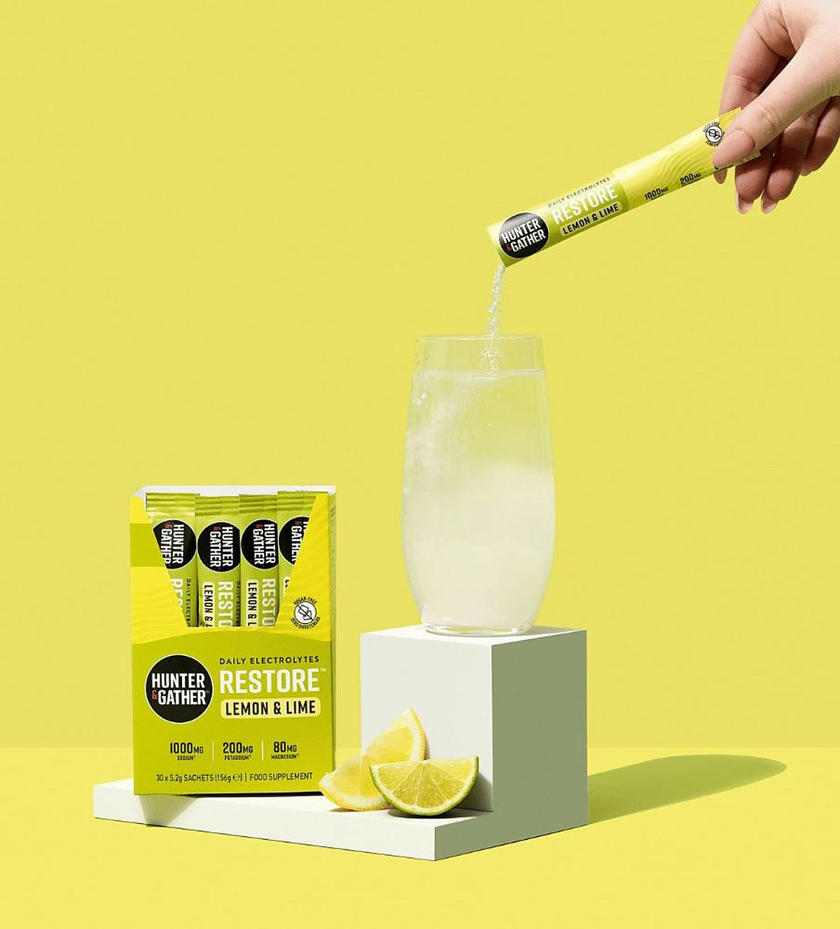 Hunter & Gather Restore Lemon & Lime Electrolyte Sachets 30 x 5.21g per pack - image 3