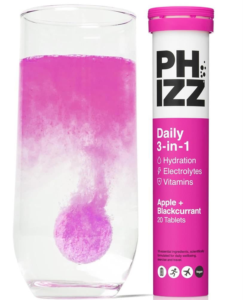 Phizz 3in1 Hydration Electrolytes Vitamins - App&Bcurrant - 20 Tabs