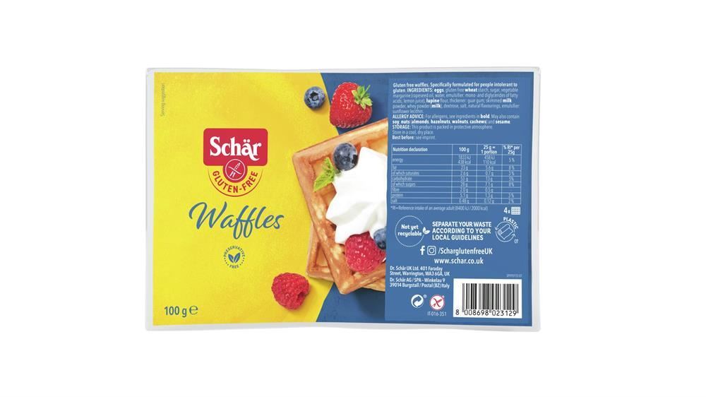 Schar Gluten Free Soft Waffle 100g - 6 Pack