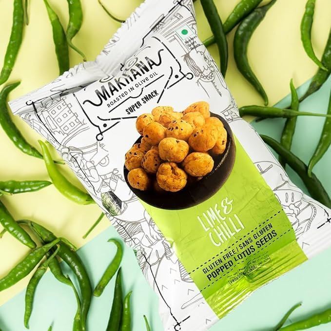 Mr Makhana Lime & Chilli Popped Lotus Seeds 25g - 8 Pack