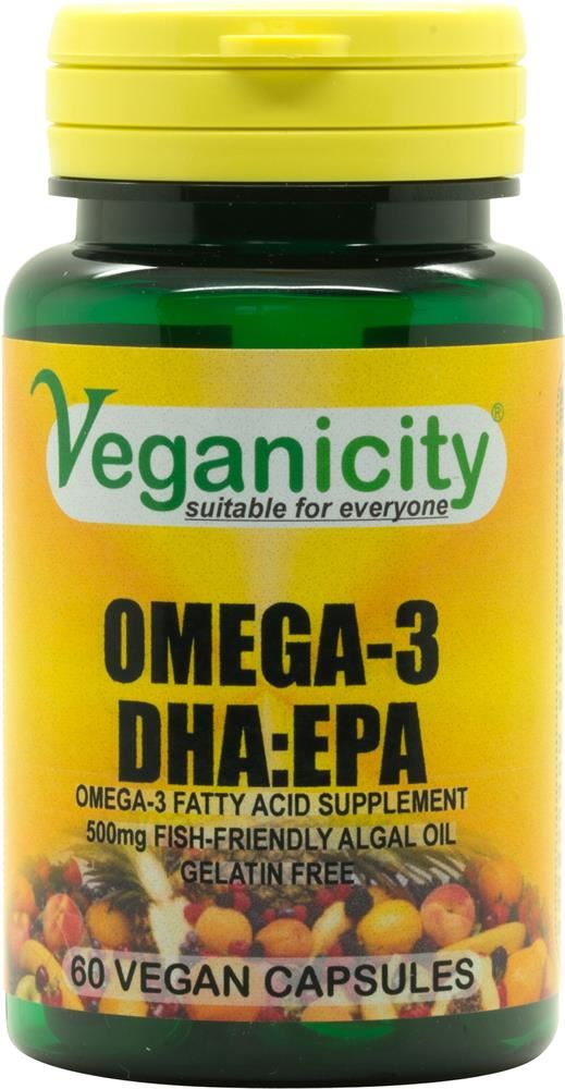 Veganicity Omega-3 DHA:EPA 500mg 60 Vcaps
