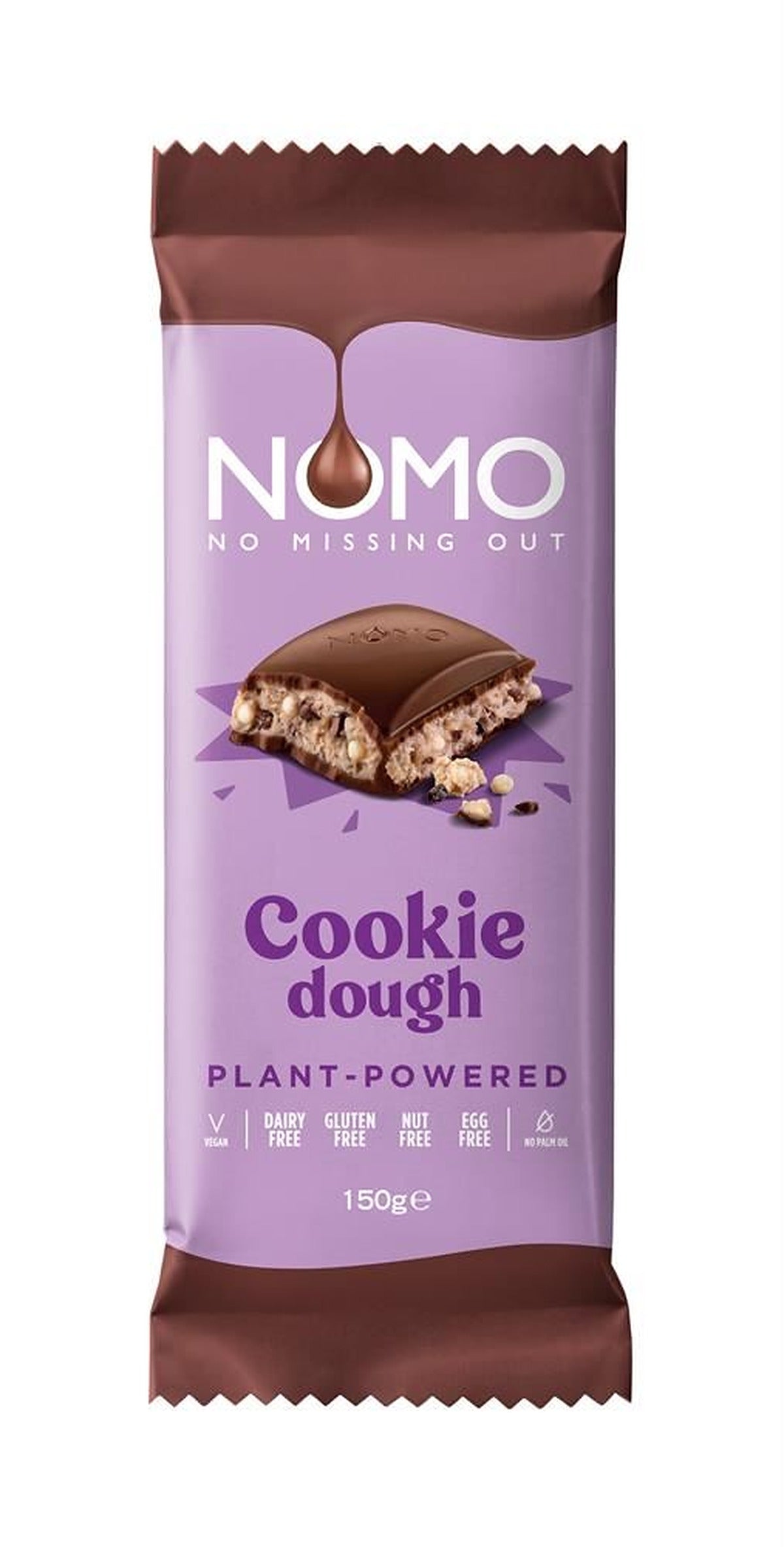 Nomo Free From Cookie Dough Chocolate Bar 120g - 12 Pack