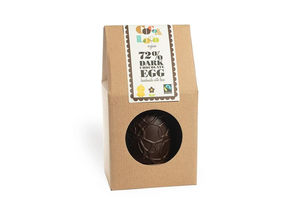 Cocoa Loco Dark Chocolate Easter Egg Filled With Dark Buttons 225g