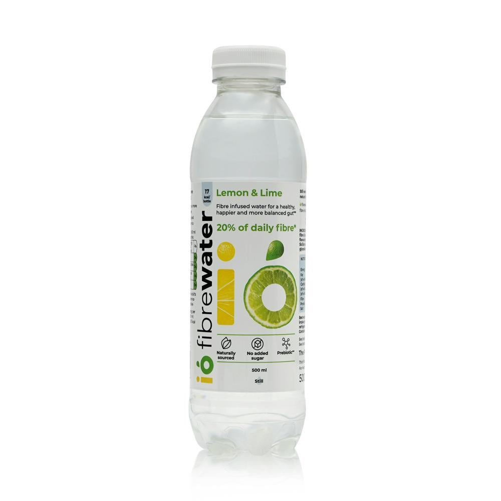 io fibrewater Lemon & Lime 500 ml - prebiotic fibre water still - 6 Pack