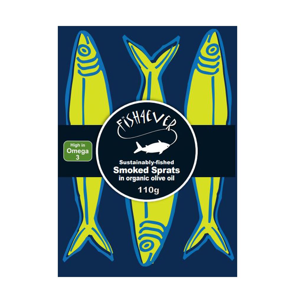 Fish4Ever Smoked Sprats in Organic Extra Virgin Olive Oil 110g