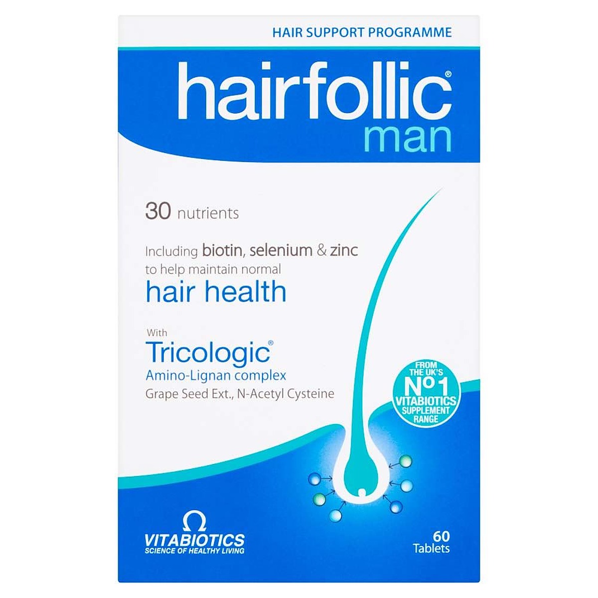 Vitabiotics Hairfollic Man - 60 Tablets