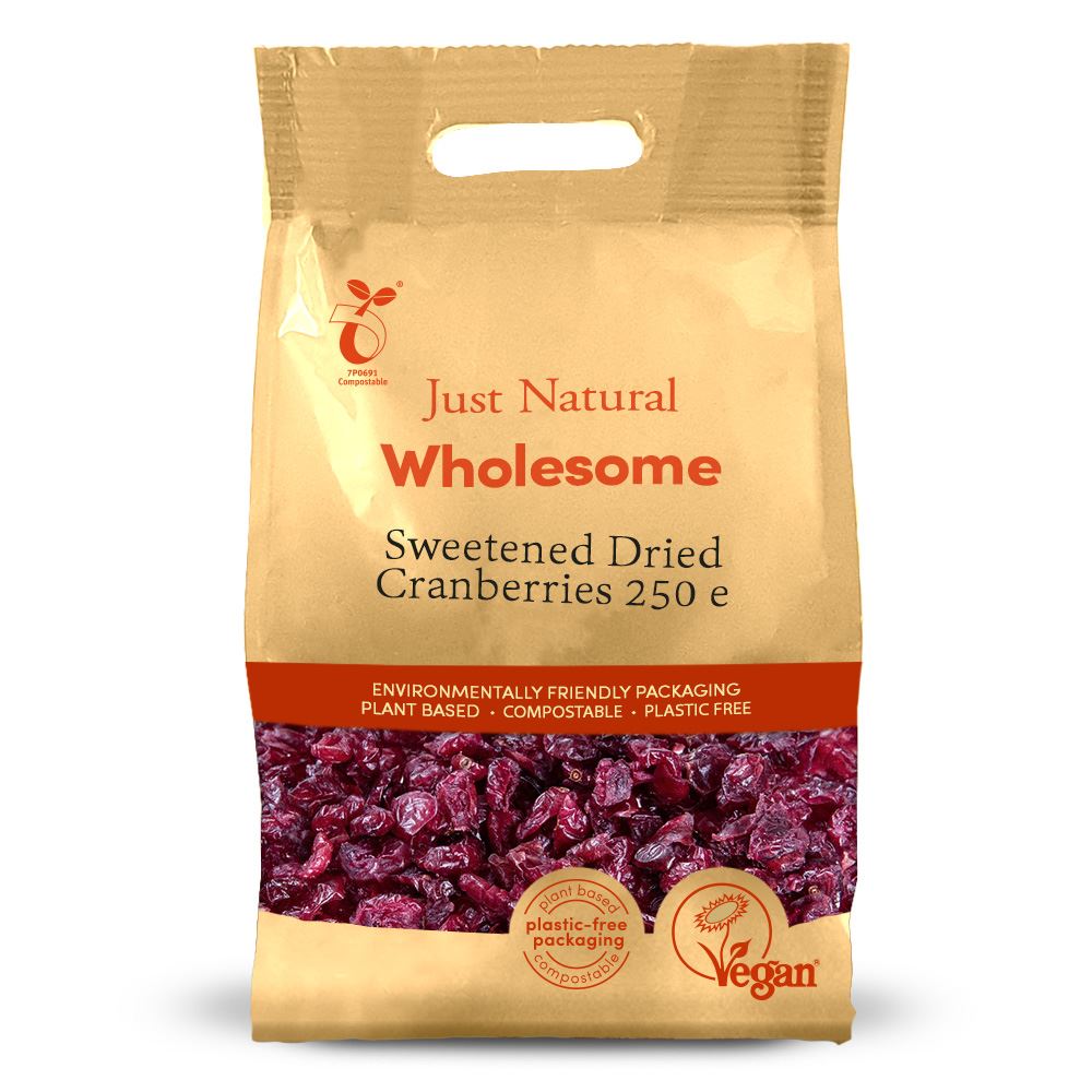 Just Natural Wholesome Sweetened Dried Cranberries 250g