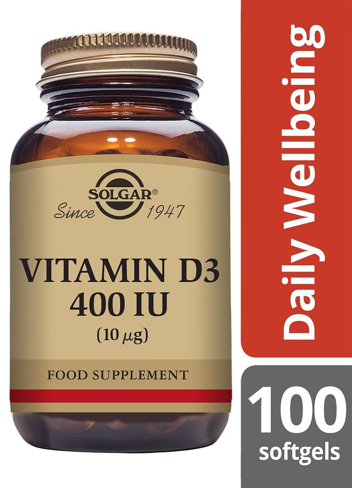 Solgar Vitamin D3 400 IU (10 µg) - 100 Softgels - image 2