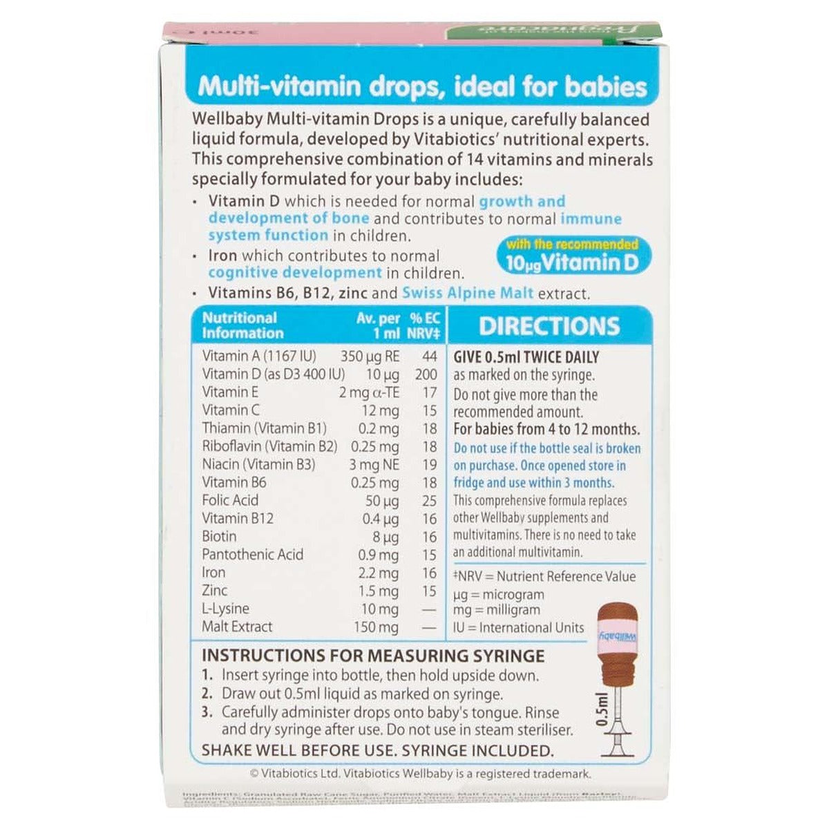 Vitabiotics WellBaby Multi-Vitamin Drops - 30ml - image 4